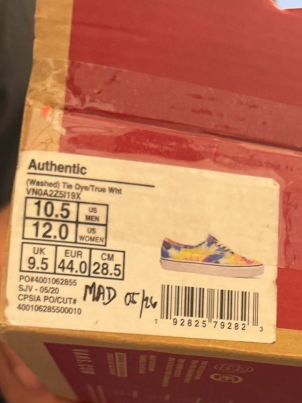 Vans Authentic Sf Washed Tie Dye White Men 10.5 Canvas multicolor 072026 - Picture 8 of 8